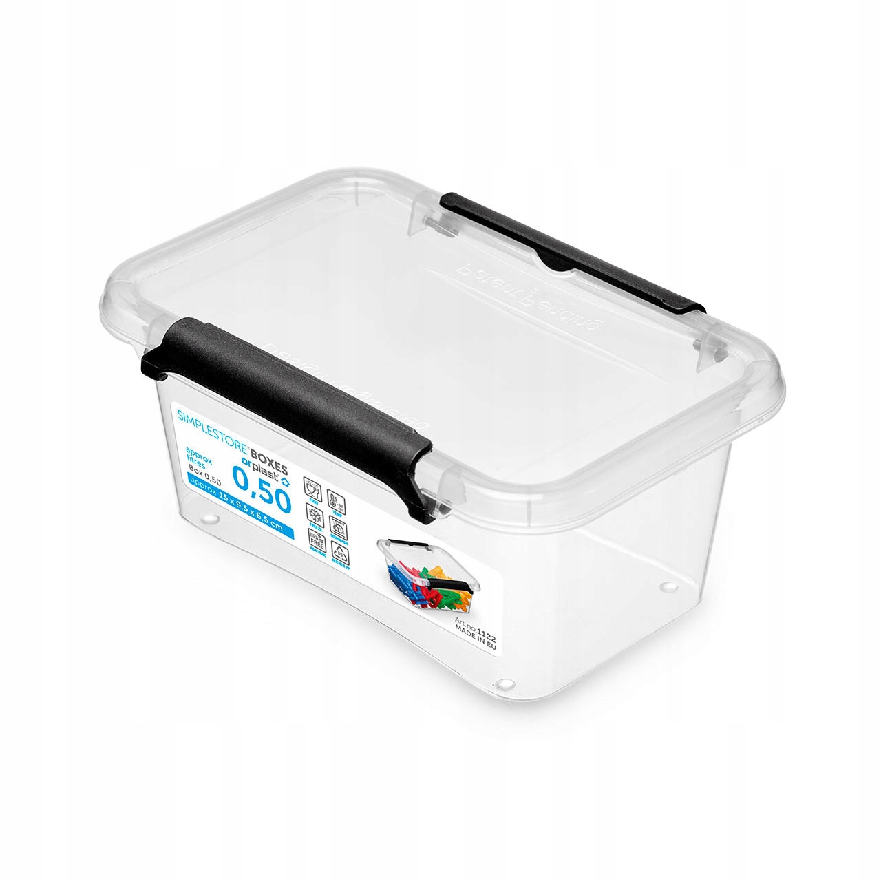 Pudełko z pokrywą i klipsami SimpleStore 1122