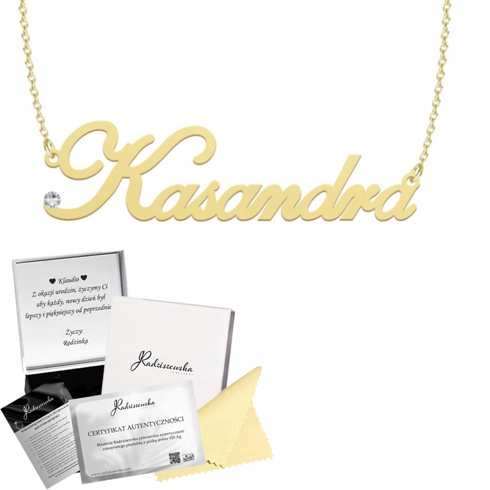 Zlatý Řetízek Se Jménem Kasandra Stříbro 925 Dárek Pro Ženu K Přání