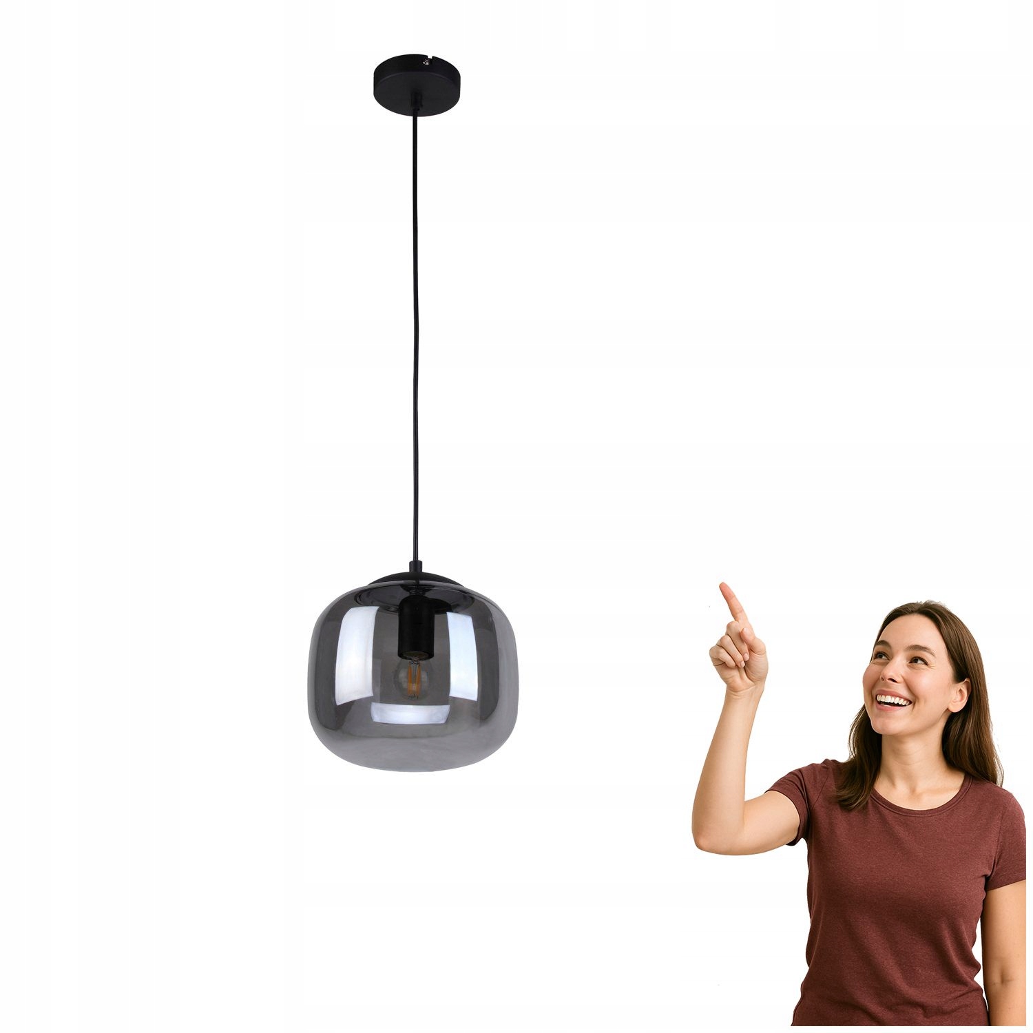 Závěsná lampa Calto PND-67705-1-BK-SG Italux