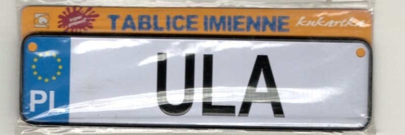 ULA mini Tablica Rejestracyjna Imienna metal