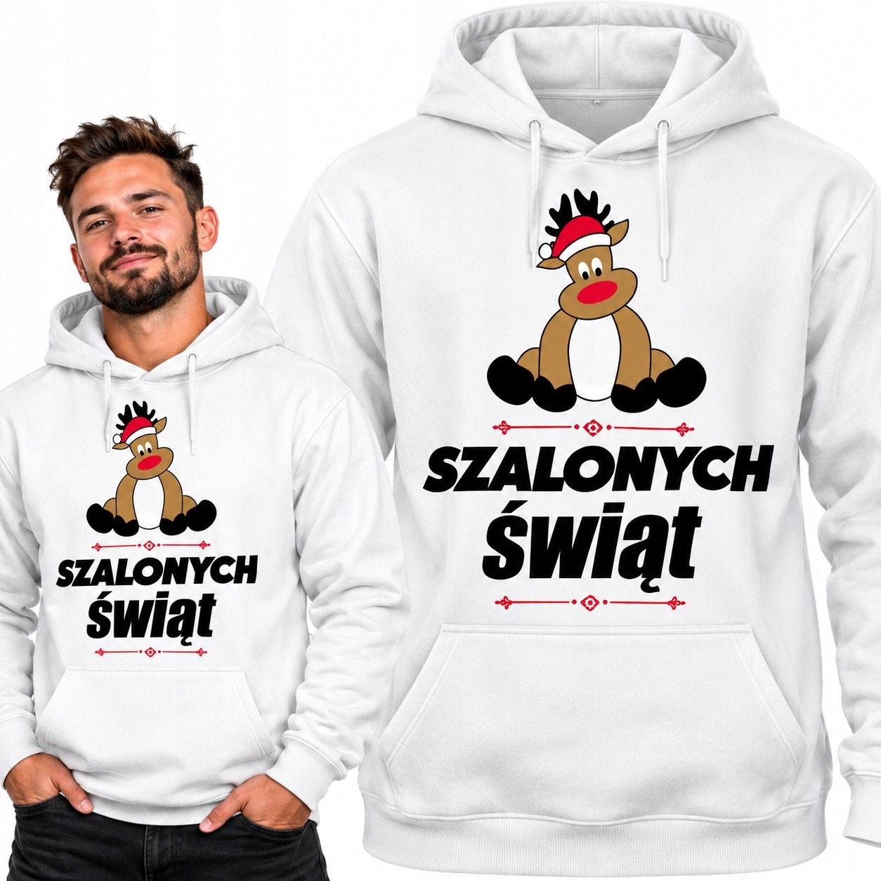 Mikina s kapucí Bláznivé Vánoce vel. S