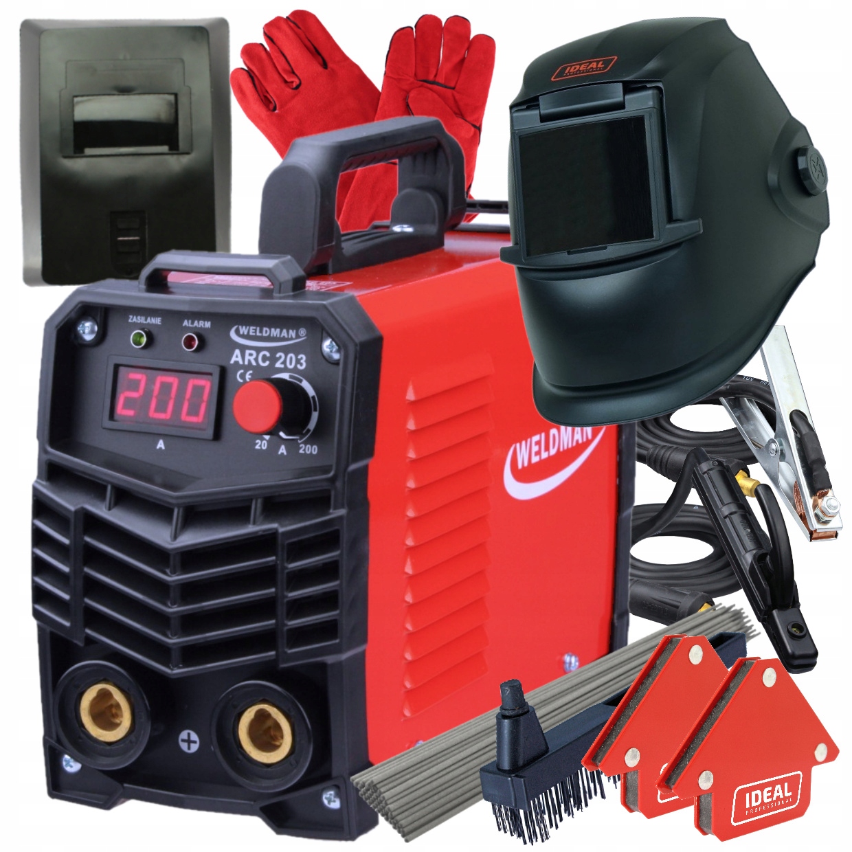 Spawarka Elektrodowa Inwerterowa Mma Arc 203 Weldman Zestaw