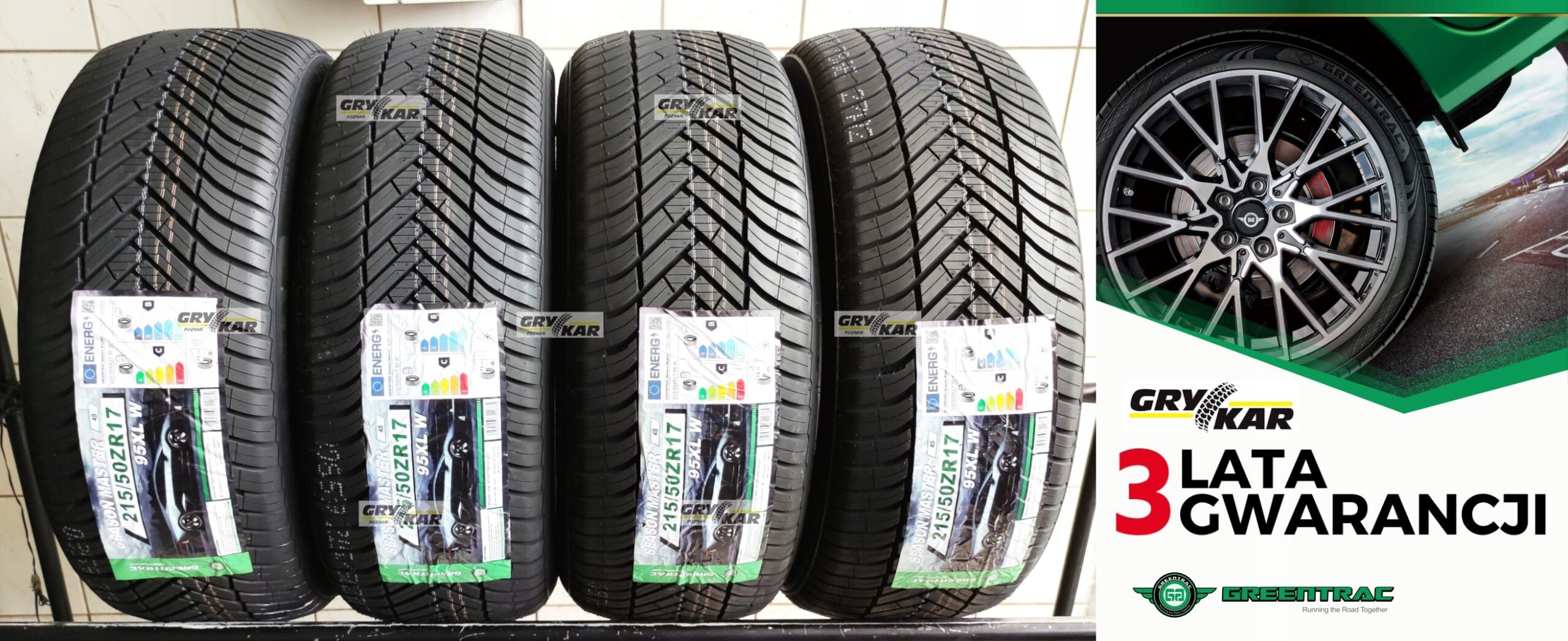 4x 215/50R17 Greentrac Season Master 2026r C/B/71dB 3 lata gwar.