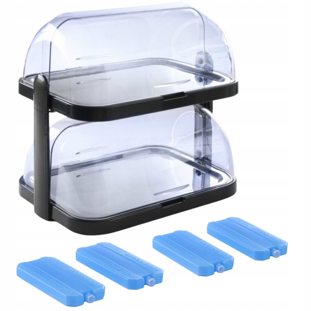 Hendi Witrynka podwójna z 4 wkładami chłodzącymi 440x320x(H)440 mm