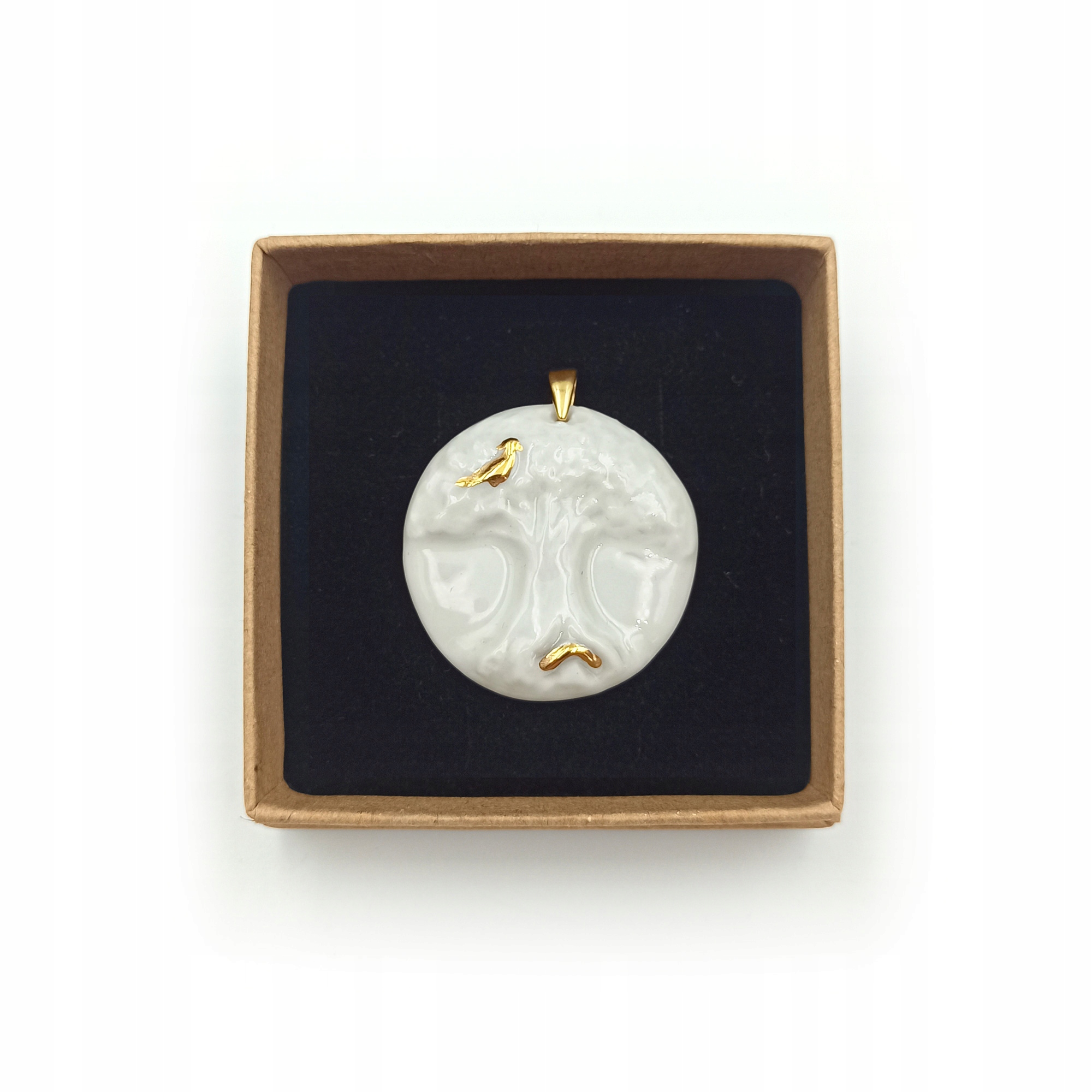 zlatý Strom Života, Slovanský symbol, Medialion porcelán a stříbro Ag 925