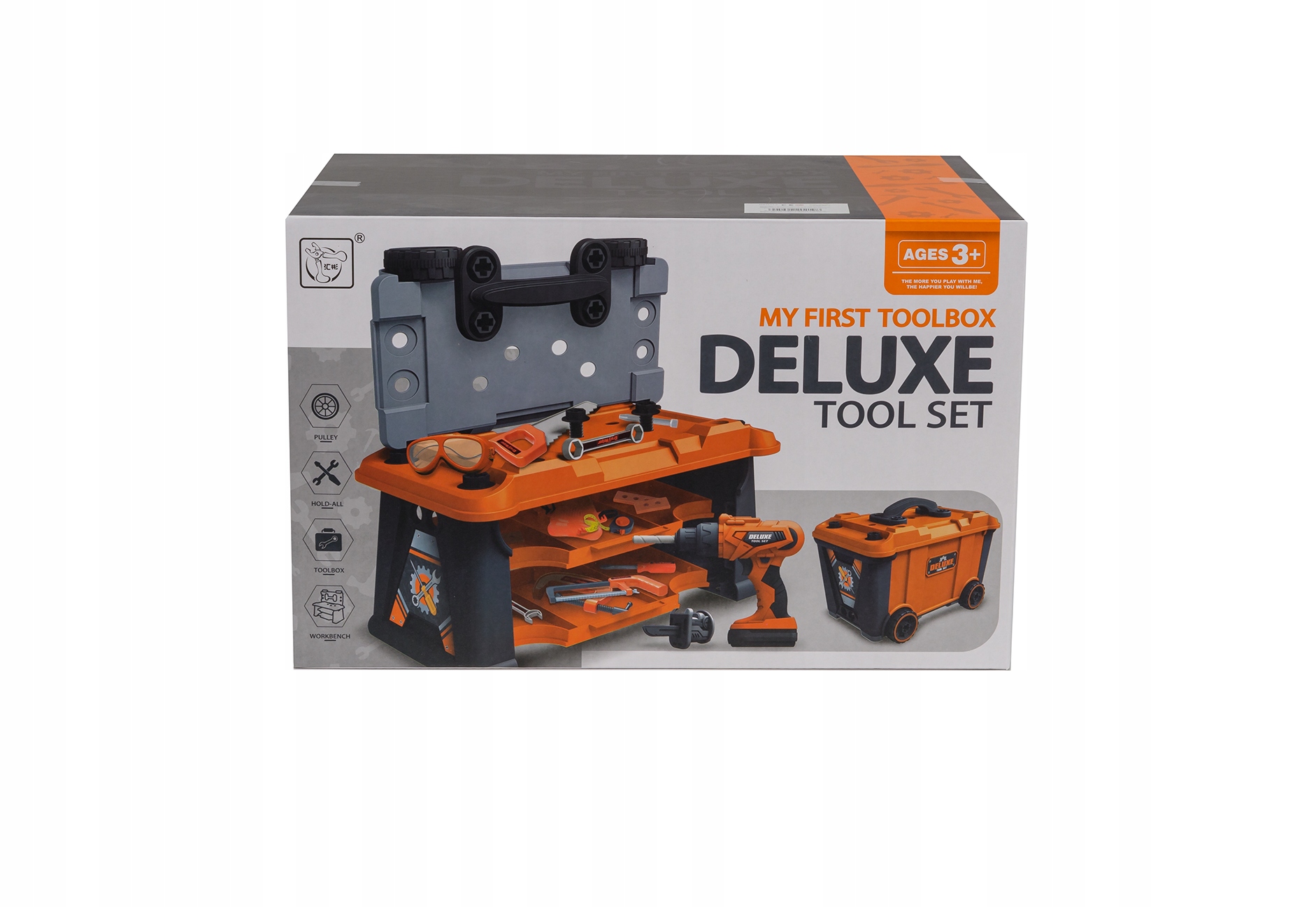 ZESTAW MAJSTERKOWICZA DLA DZIECKA DUŻY WARSZTAT SKRZYNIA Z NARZĘDZIAMI Kolor dominujący czerń