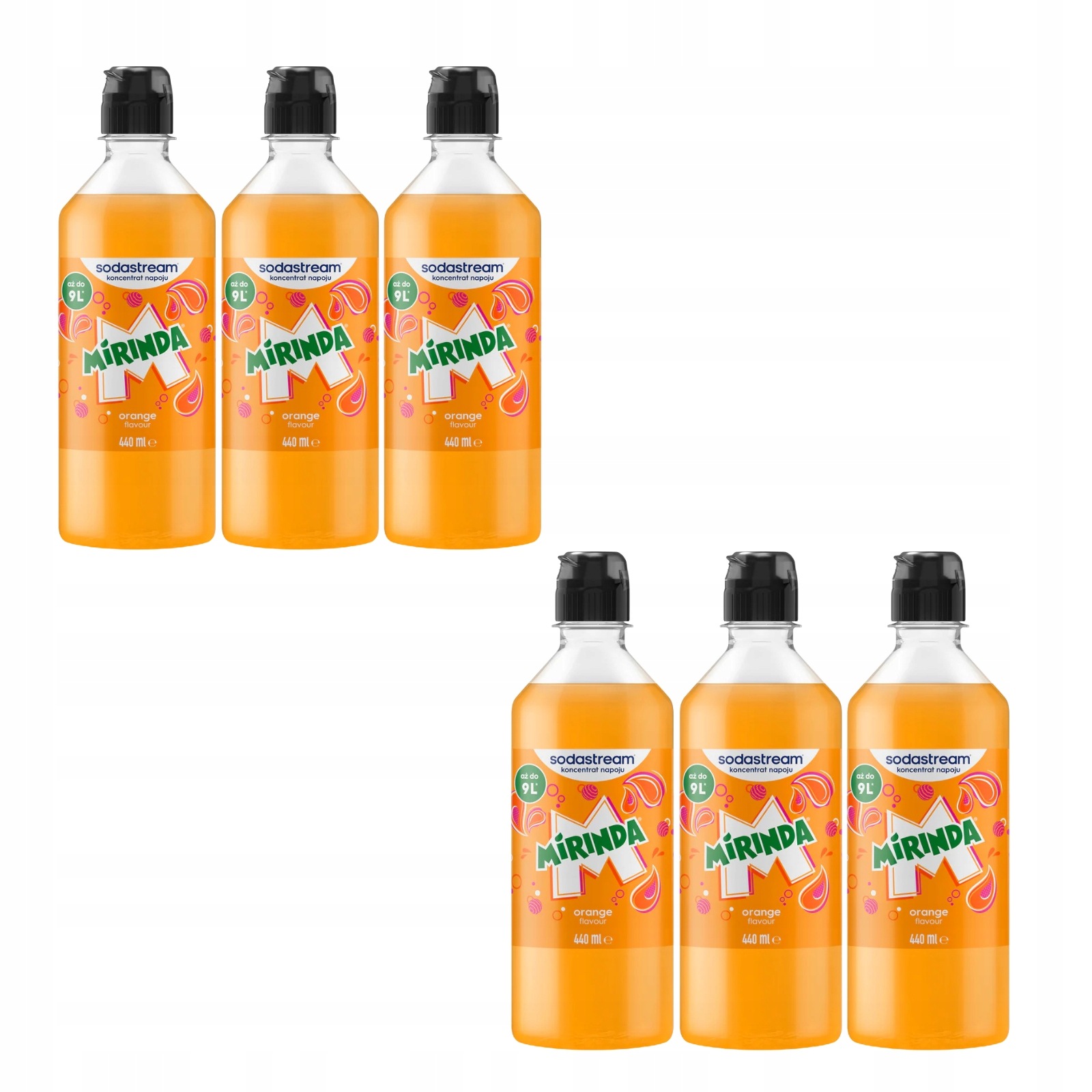 Sirupový koncentrát SodaStream Mirinda pro perlivou vodu 440 ml x 6 ks