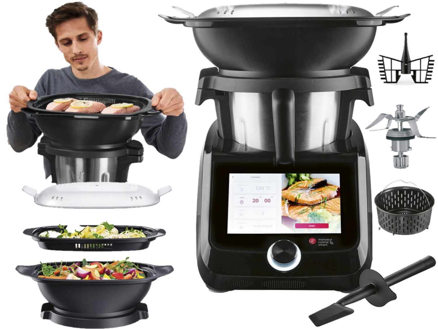 Kuchyňský Robot Lidlomix 2025 Monsieur Cuisine Smart Černý 2025 Nejnovější