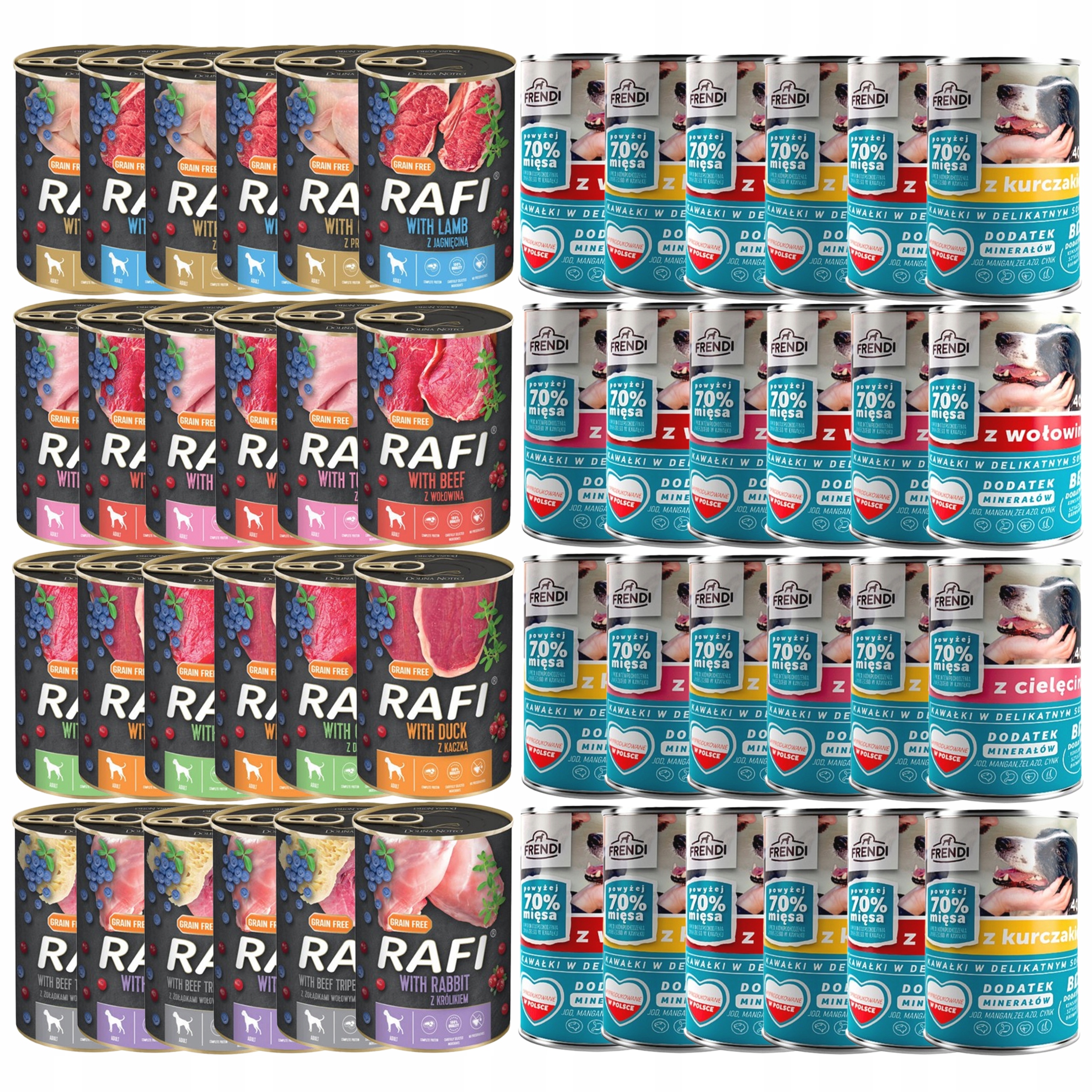 Levně Rafi Frendi Krmivo mokré pro psa mix chutí 48 x 400 g plnohodnotné