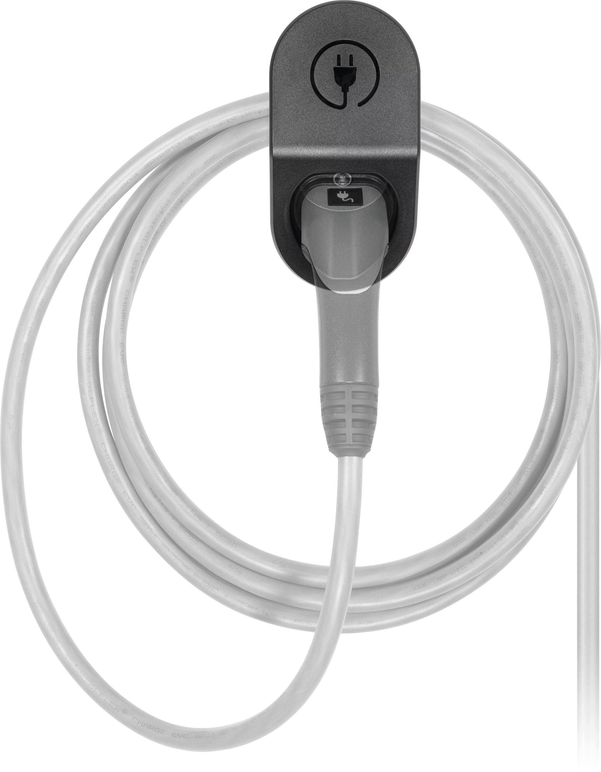 Držák na kabel a zástrčku Typ 2 TechniSat Technivolt Nástěnný Černo-bílý