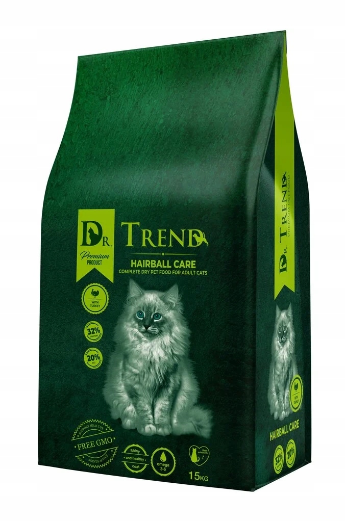 Levně Dr. Trend „Hairball control“ Premium suché krmivo pro kočky 15 kg
