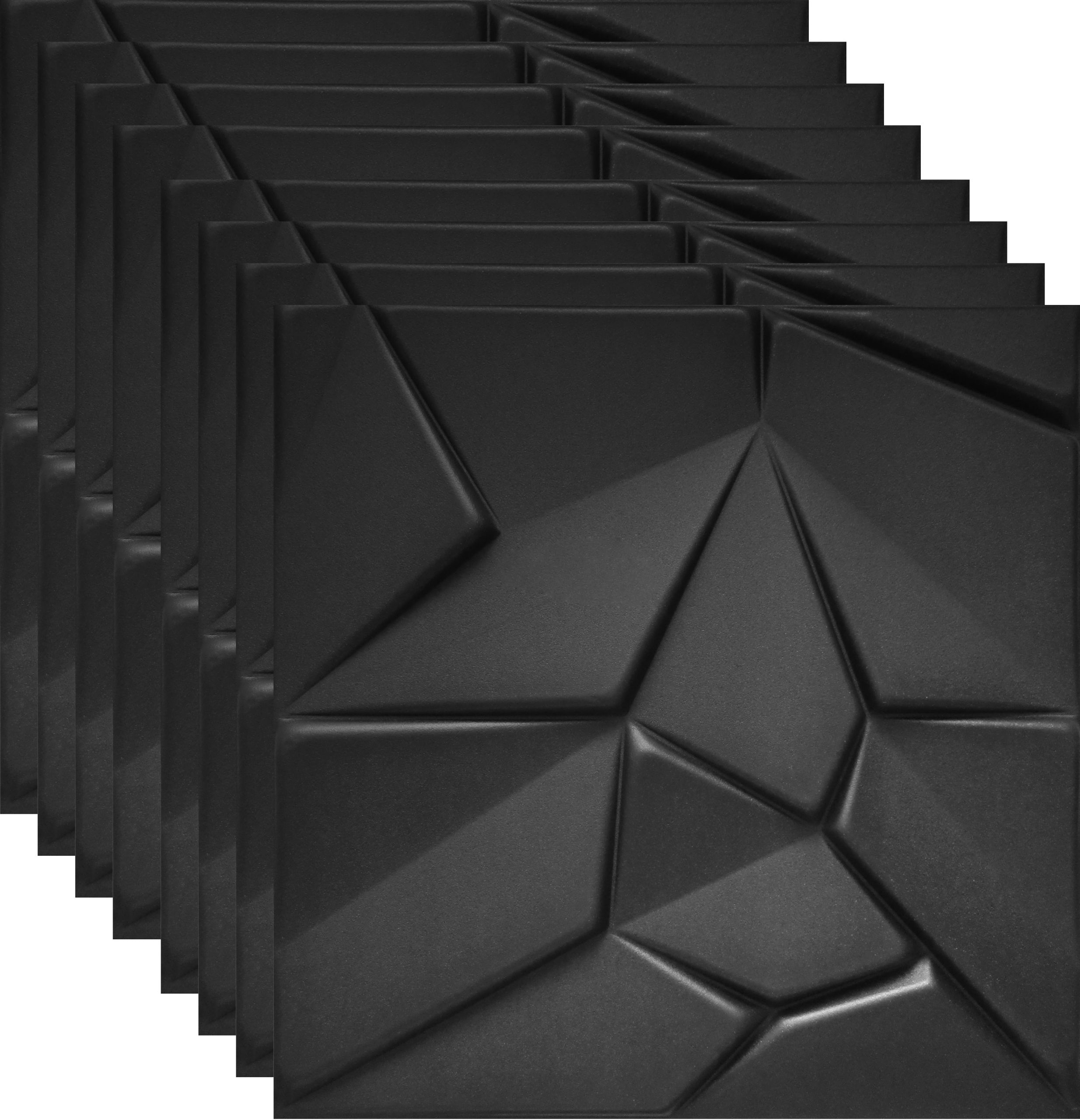 

Panele Ścienne Czarne Kasetony Merkury 3D 2m2