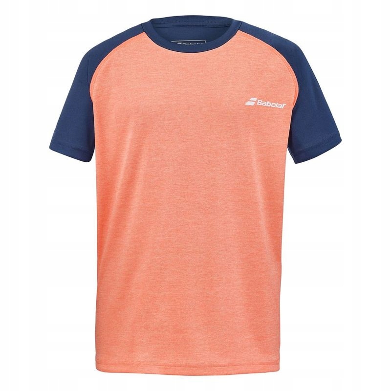KOSZULKA BABOLAT PLAY CREW NECK TEE BOY FLUO STRIKE/BLUE 140