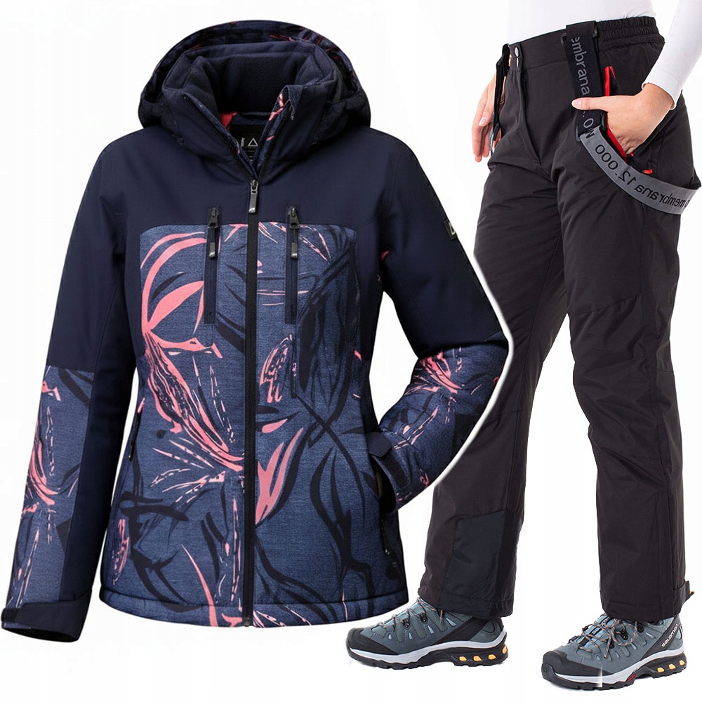 Ciepły Narciarski Kombinezon Zimowy Damski Kurtka+spodnie Na Stok Sanki L