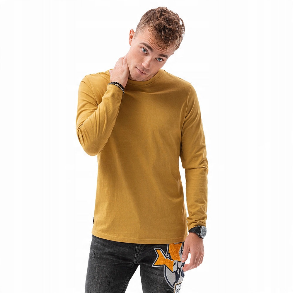 

Longsleeve męski basic L138 musztardowy XXL