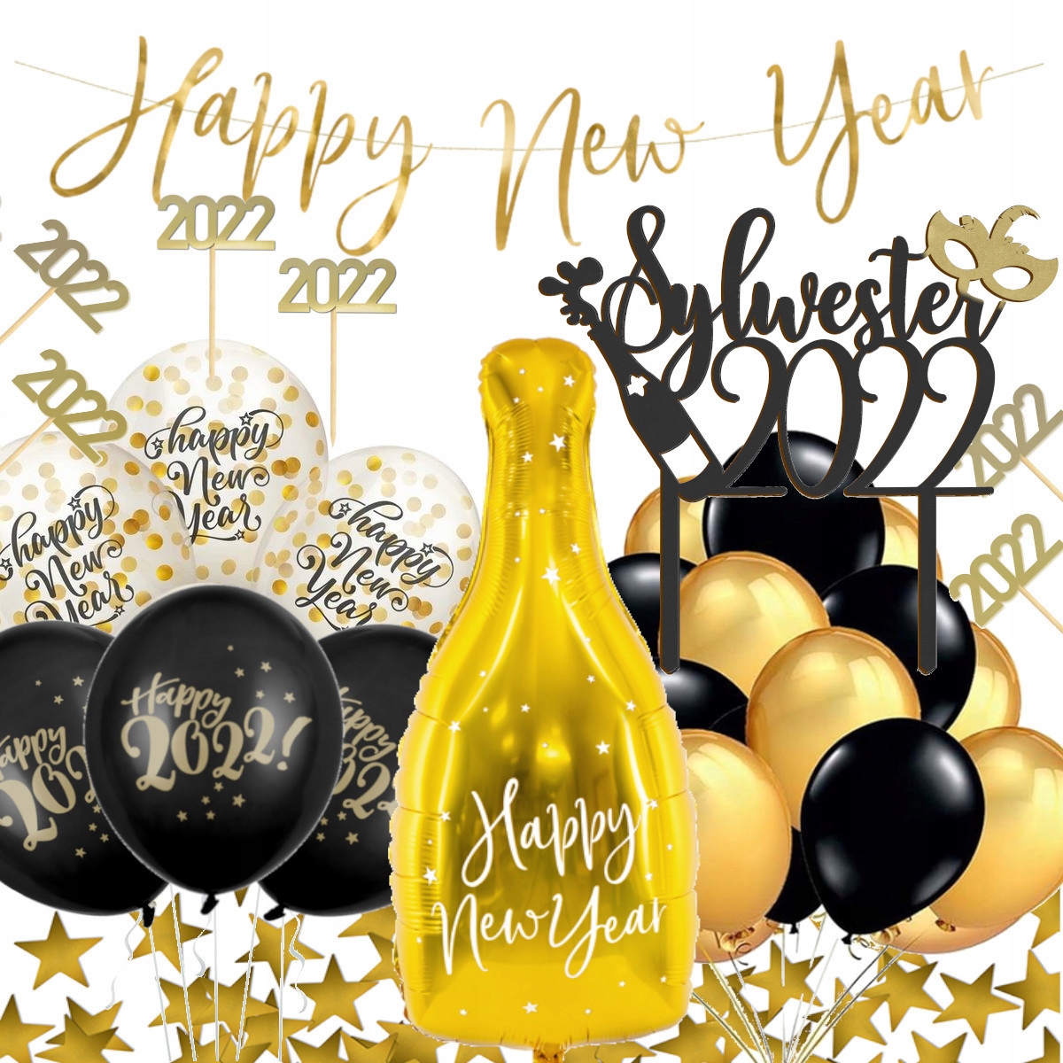 

Zestaw Dekoracji Na Sylwestra Happy New Year 2022