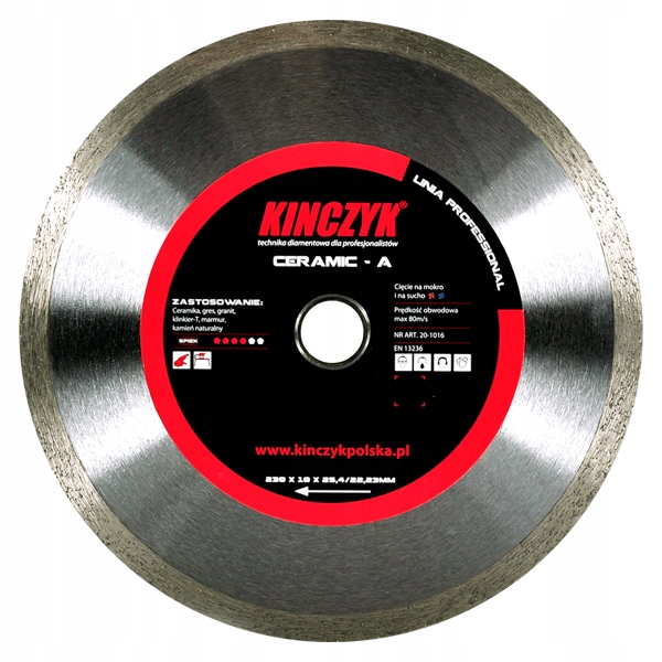 Diamantový kotouč Kinczyk 20-1014 180x25,4 mm