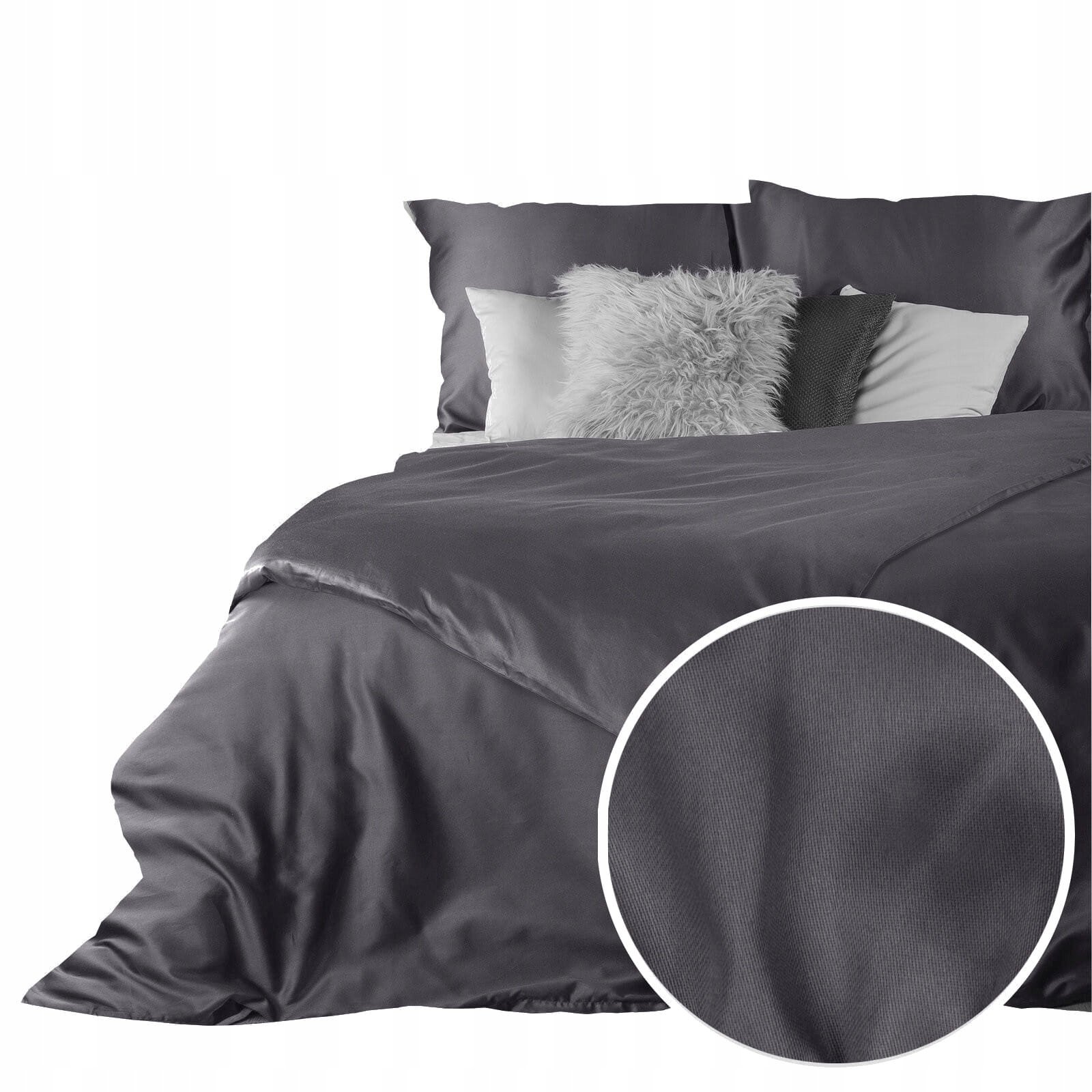 Pościel satynowa komplet 160X200 NOVA3 stal