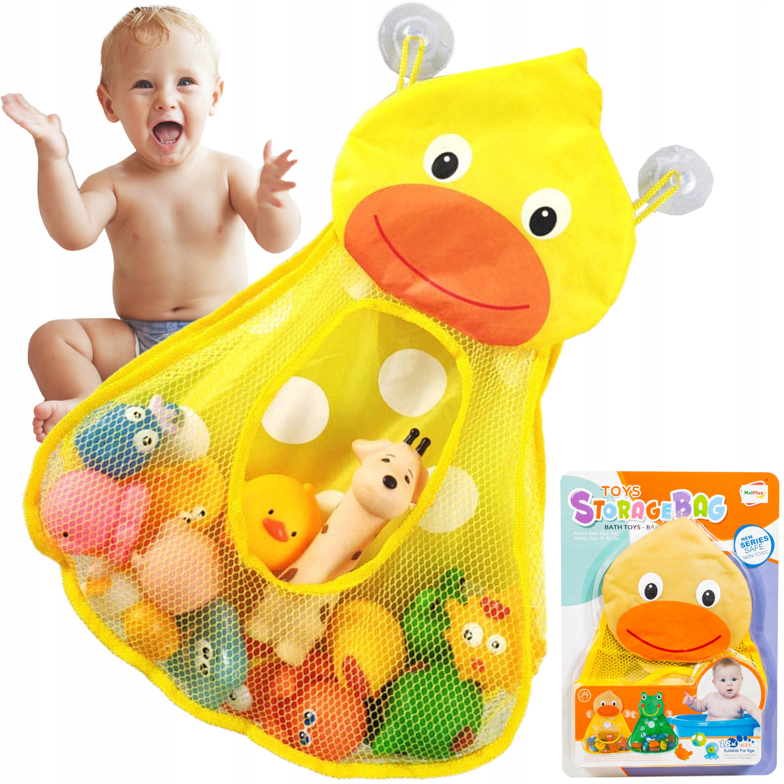 TORBA WOREK NA ZABAWKI ORGANIZER SIATKA KĄPIELOWA