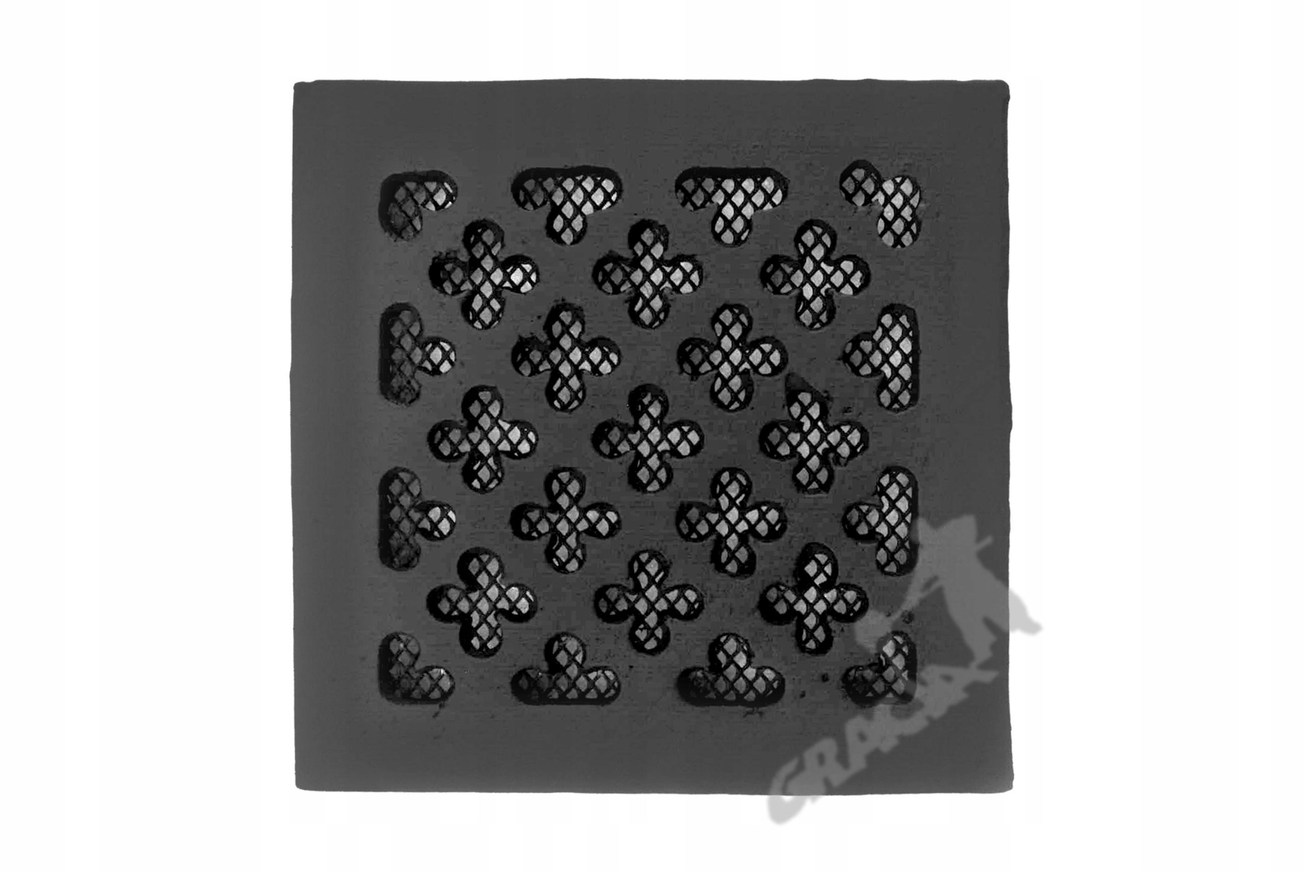 Kratka Wentylacyjna Nr 15A Z Siatką Kwadratowa Z Kołnierzem Karta Żeliwna