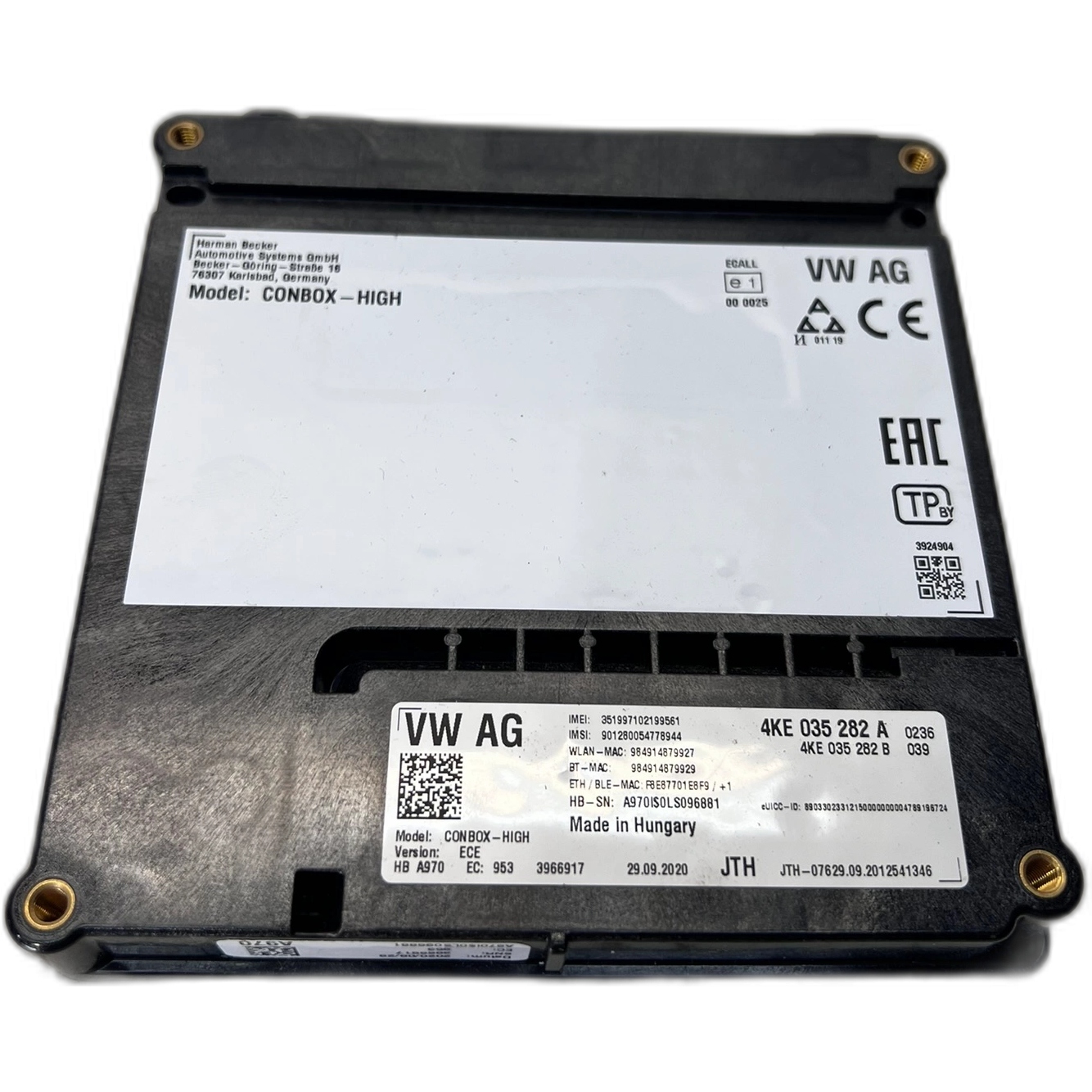 module control unit WZYWANIA POMOCY SOS AUDI A4 B9 A5 A6 C8 A7 4KE035282A