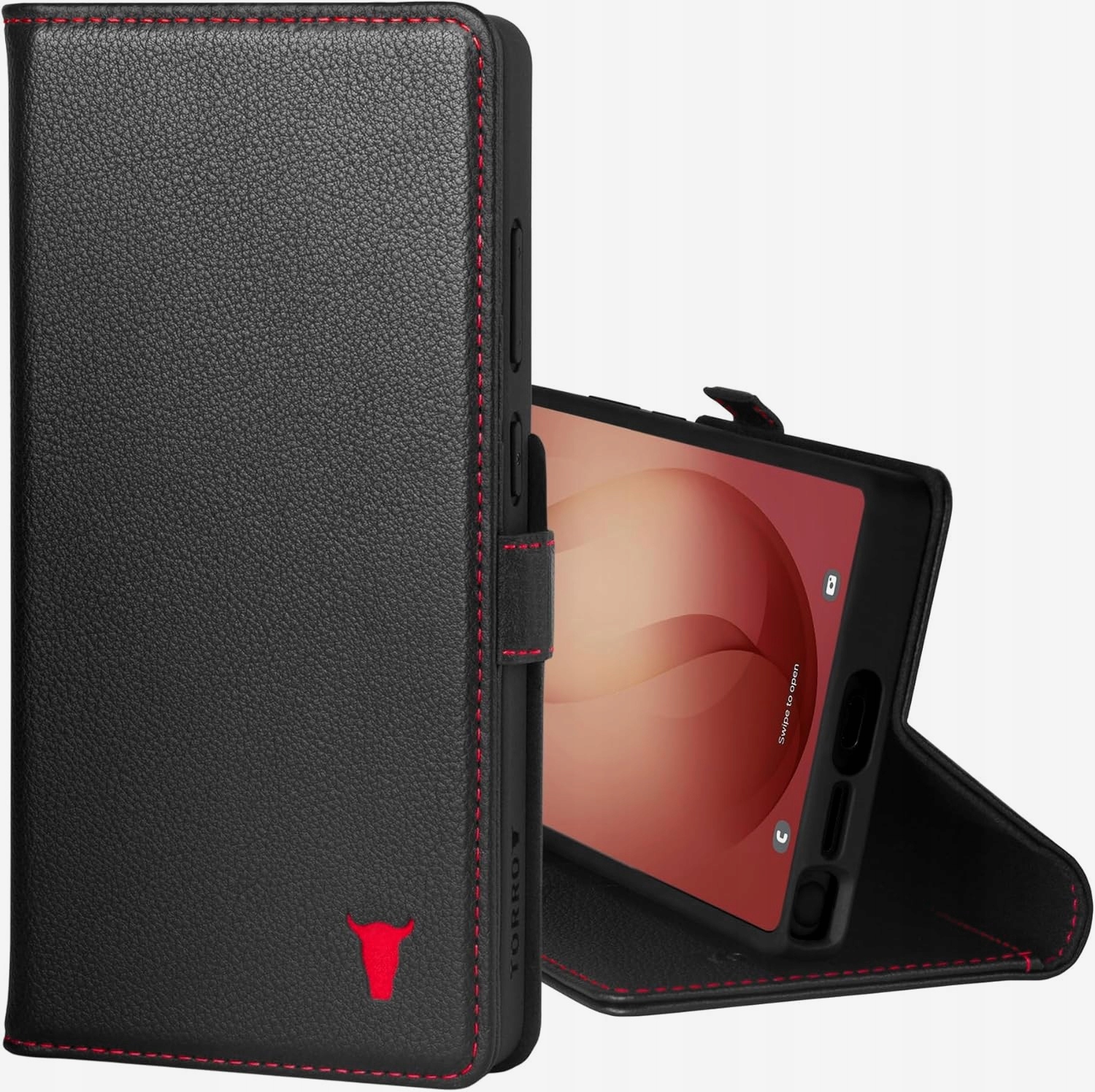 Puzdro s klapkou Torro pre Samsung Galaxy S26 Ultra 5G 2026 čiernočervené