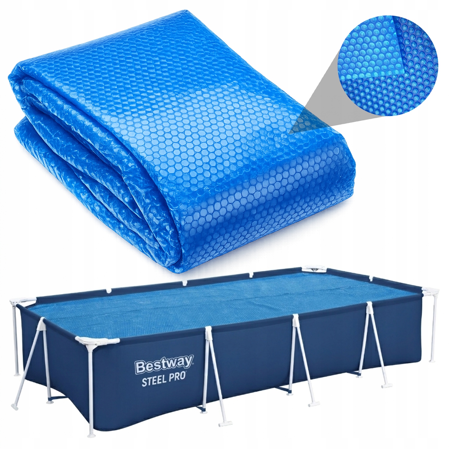 Silná krycí plachta 220µm na bazén do bazénu Bestway Steel Pro 400x211x81