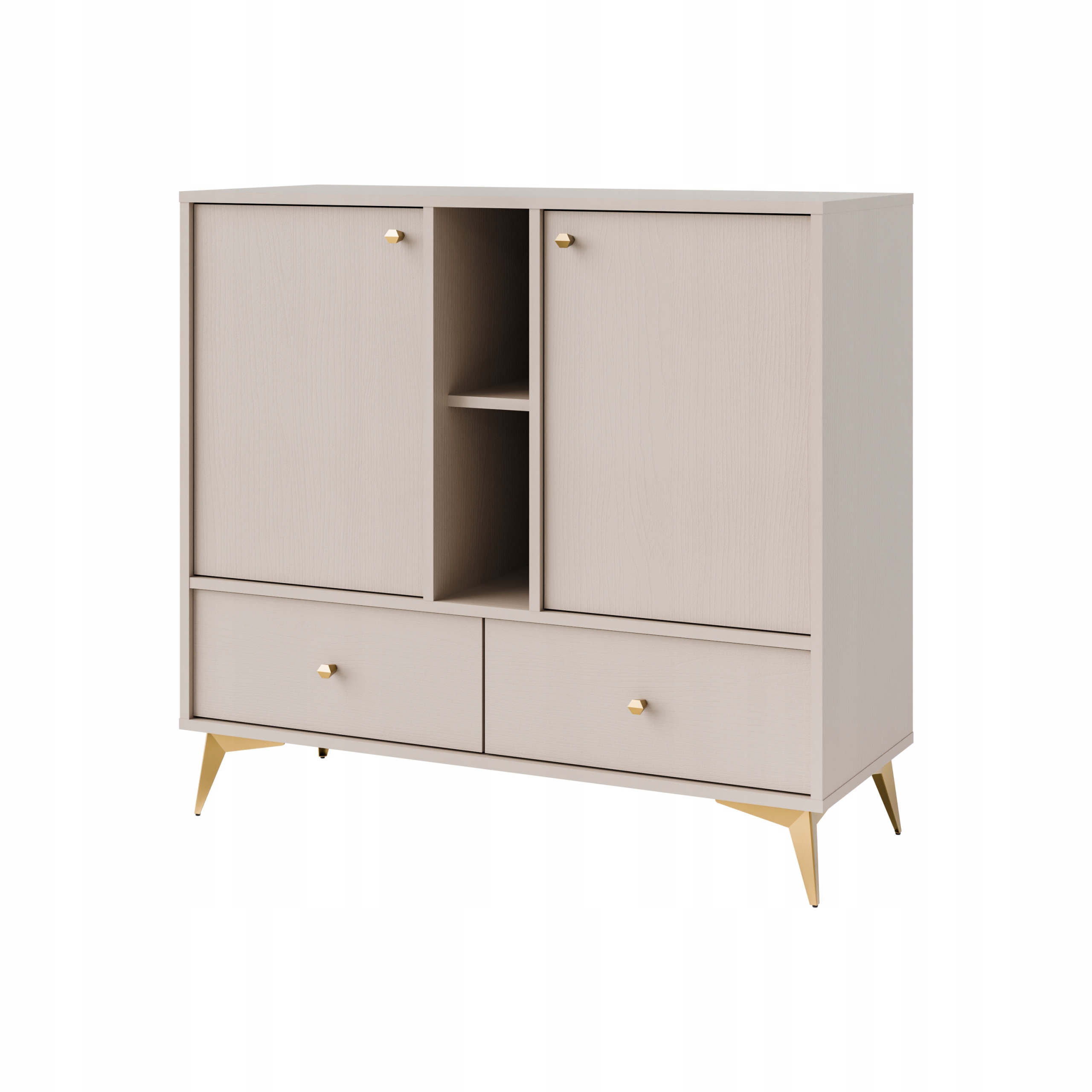 Komoda s zásuvkami do obývacího pokoje Sakai 1 2F 2S T825 Béžová