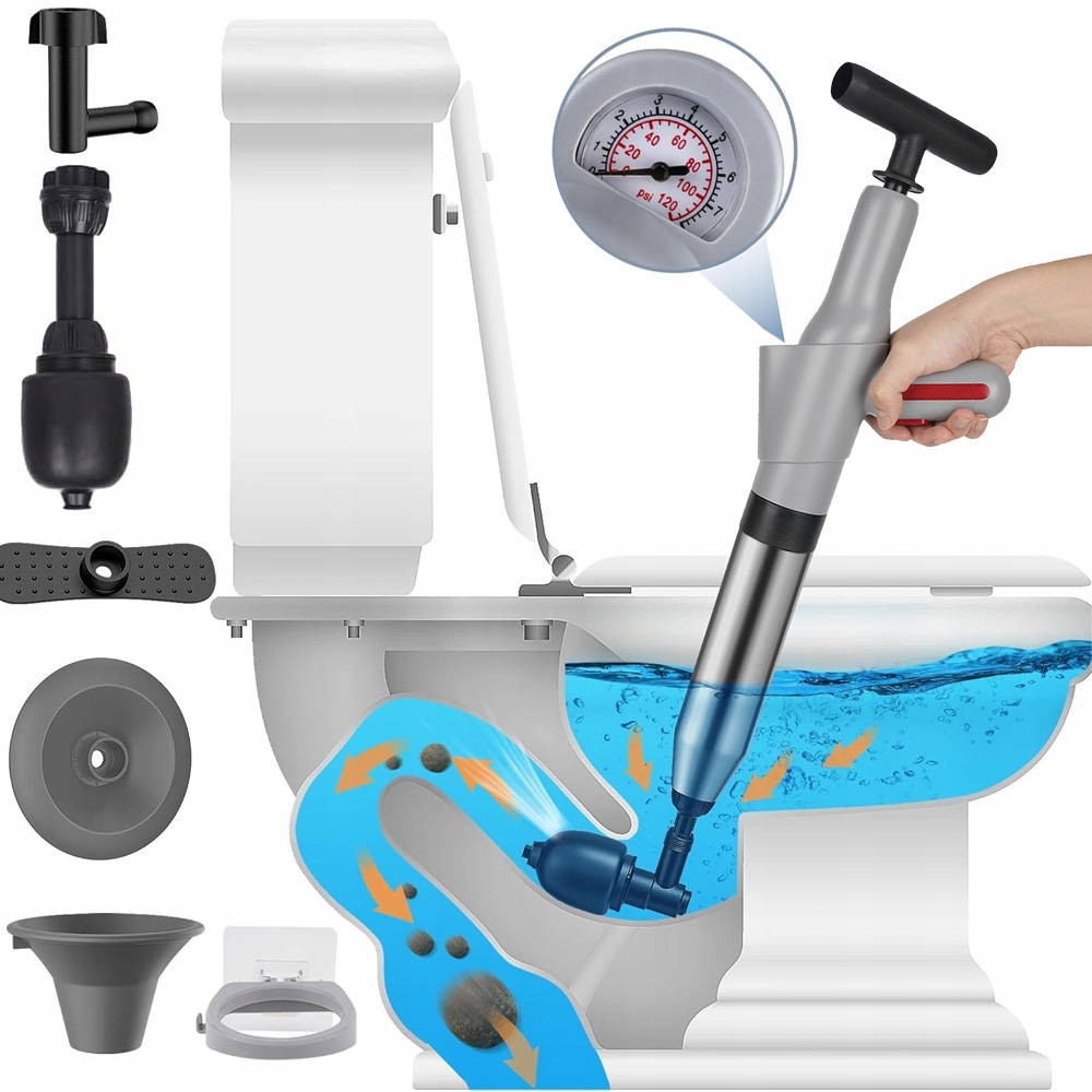 Tlakový Nástroj K Zprůchodnění Potrubí Wc Kanalizace Pumpa Sifonů Dřezu Přístroj