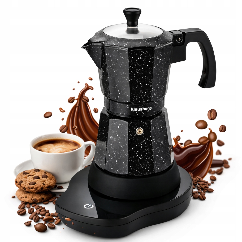 Kawiarka elektryczna Klausberg KB-7998 Moka 6 espresso 500W On/off Czarna