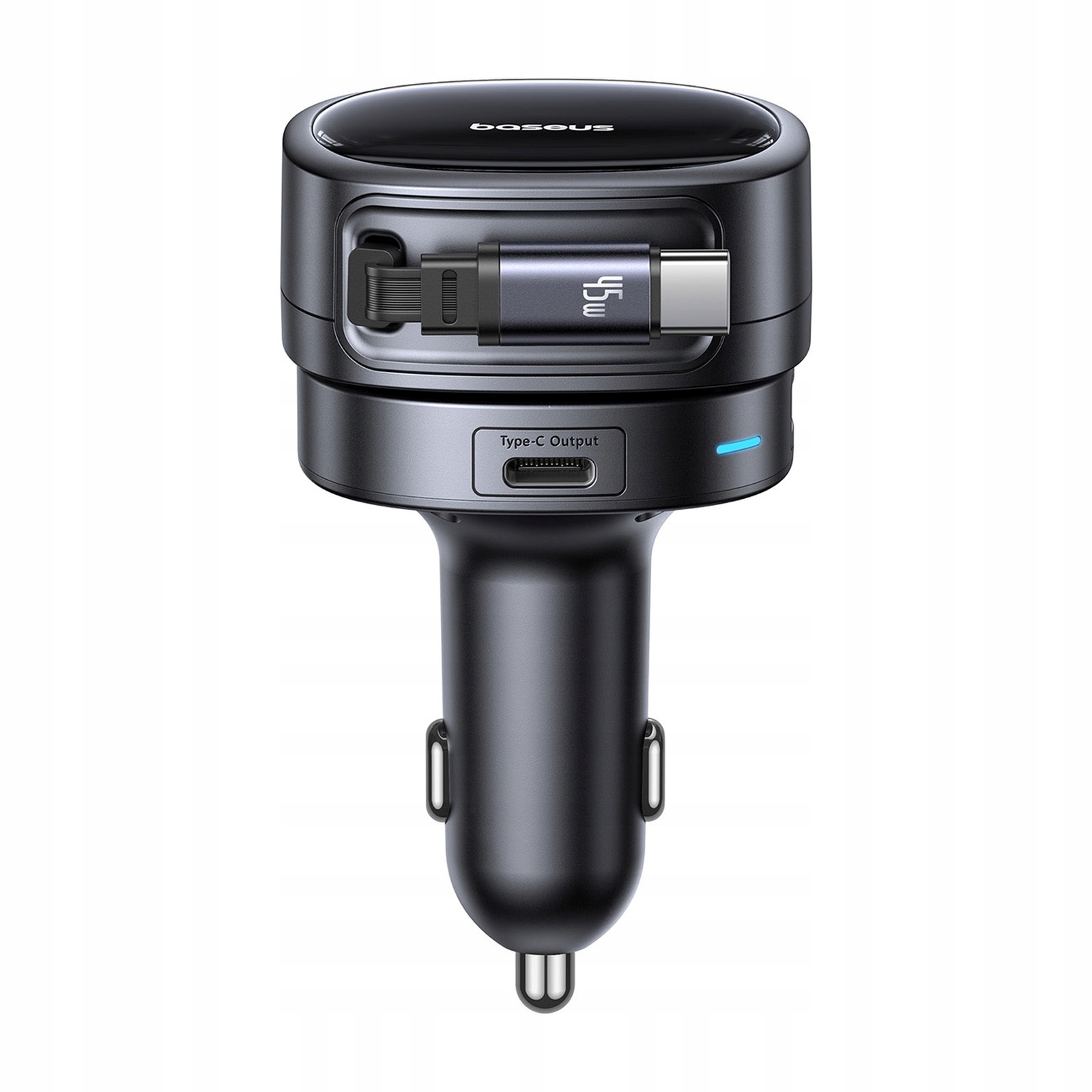 automobilová Usb-a Usb-c s navíjecím kabelem Usb-c 60W černá