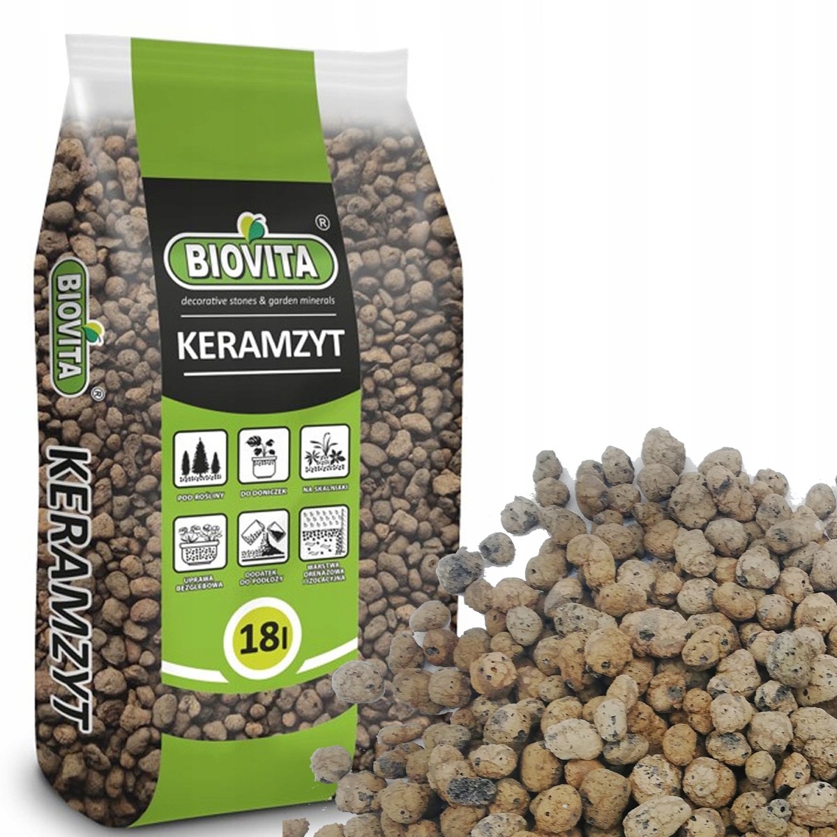Keramzyt 8-16mm 18L idealny drenaż palm juk dracen