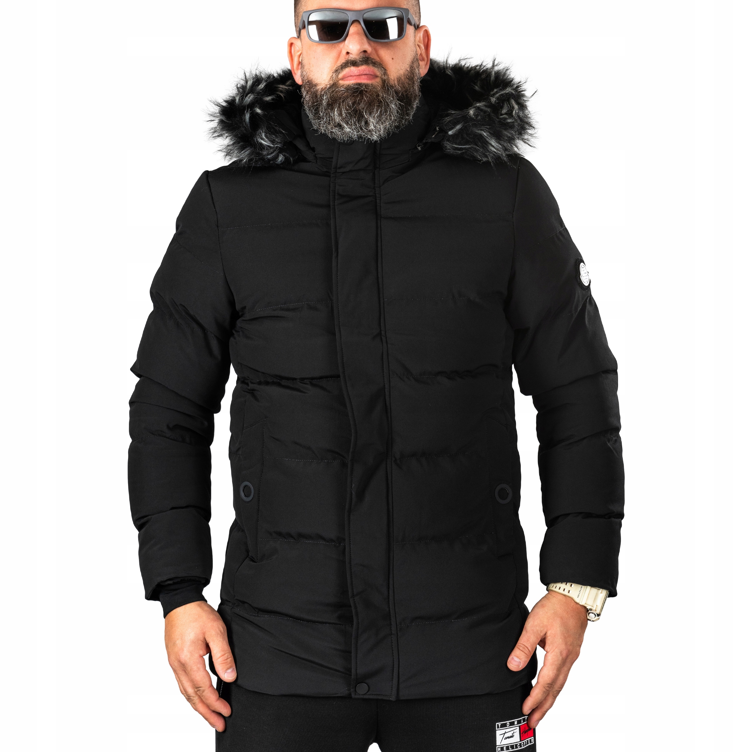 

Męska Kurtka Zimowa parka Czarna Sezi R.m