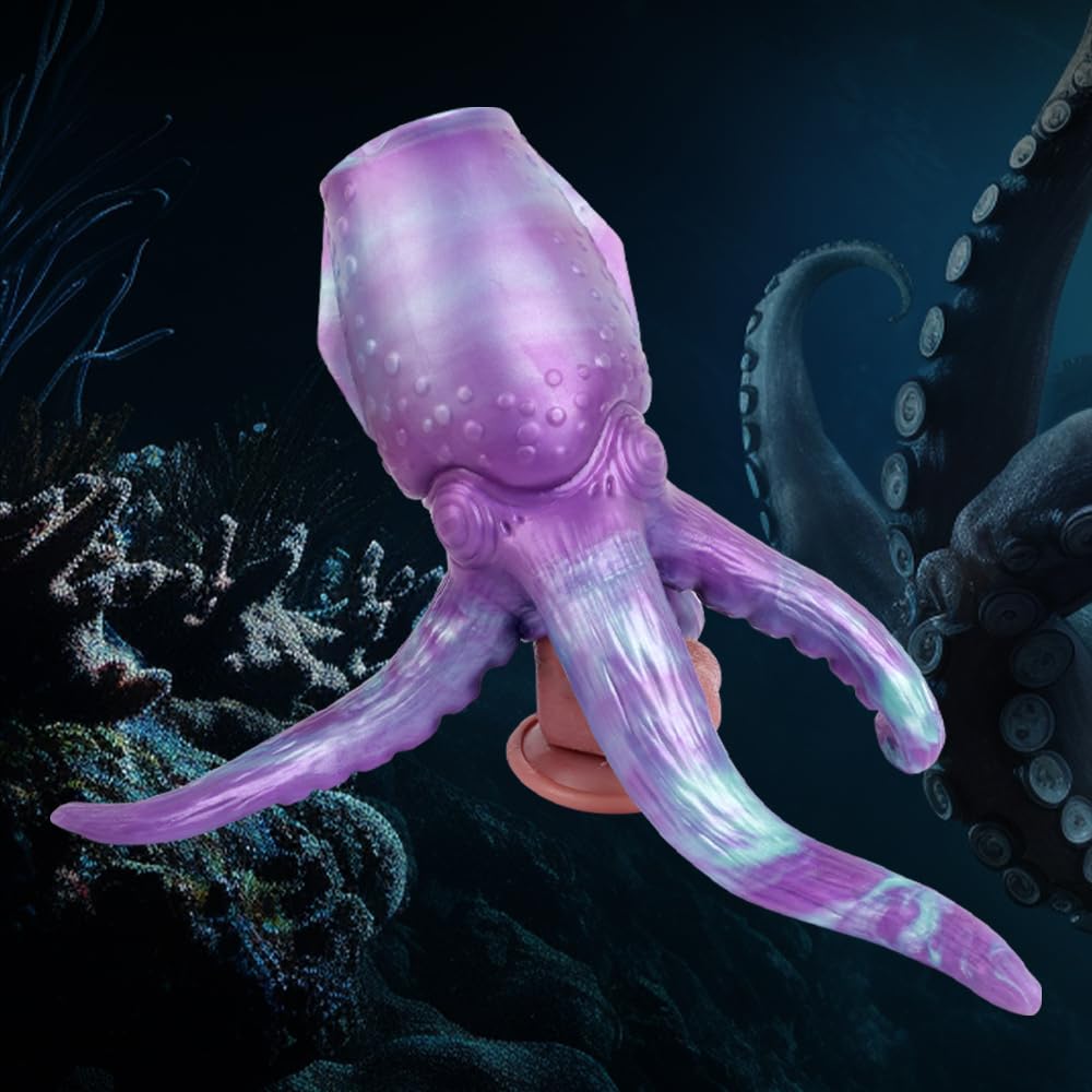 KUAECR Realistyczny Masturbator Ośmiornica Dildo Silikonowy Stymulator — miniatura 7