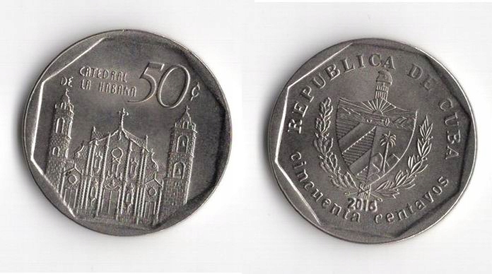 KUBA 2016 50 CENTAVOS STEMEPEL ODWRÓCONY