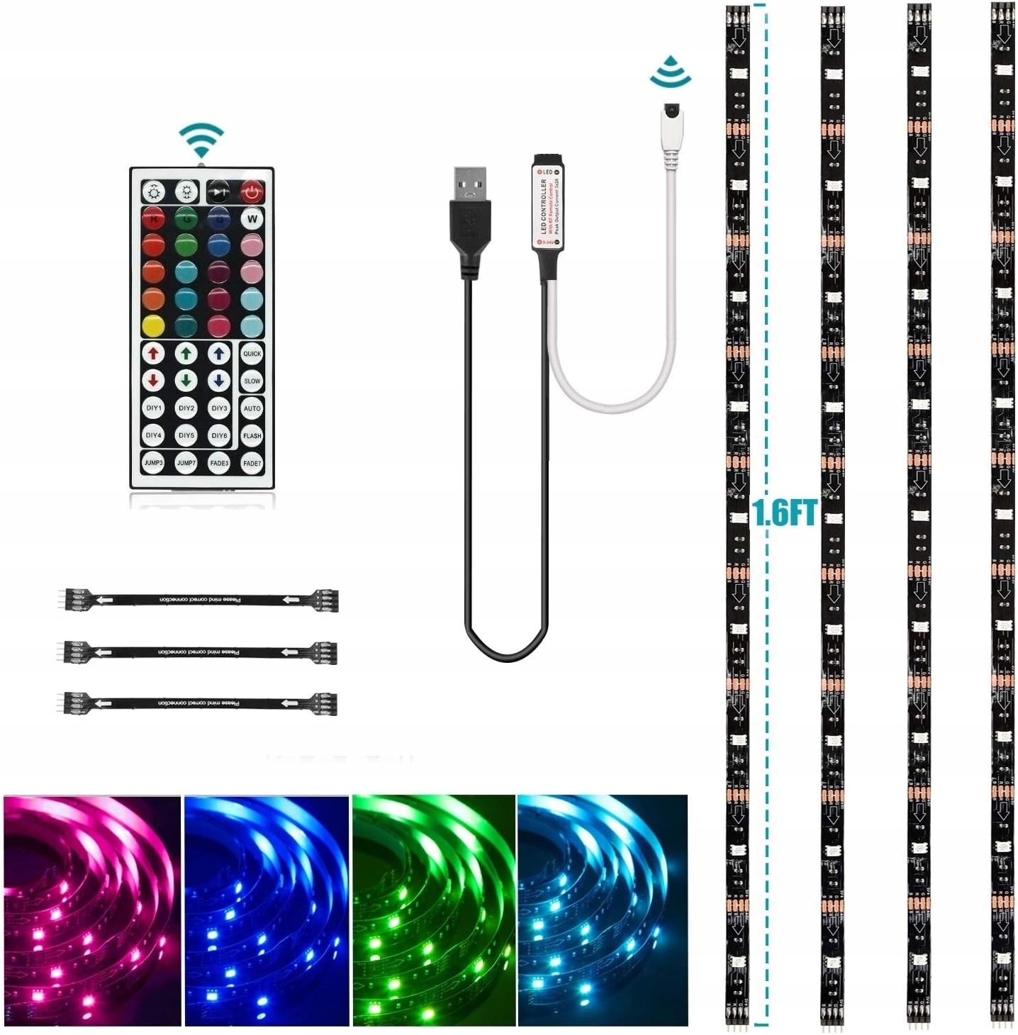 Taśma LED RGB Houhui 2M (4 x 50cm) (714559926840) • Cena, Opinie ...