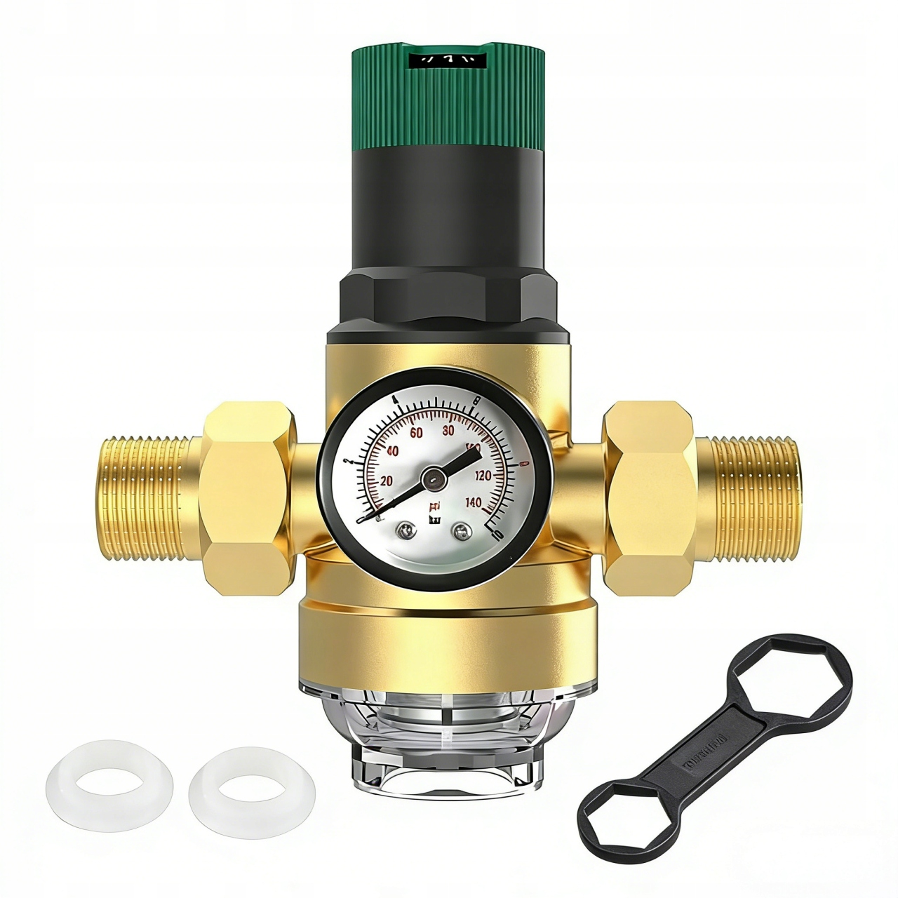 Mosazný Reduktor Tlaku Vody DN25 S Filtrem A Manometrem 3/4