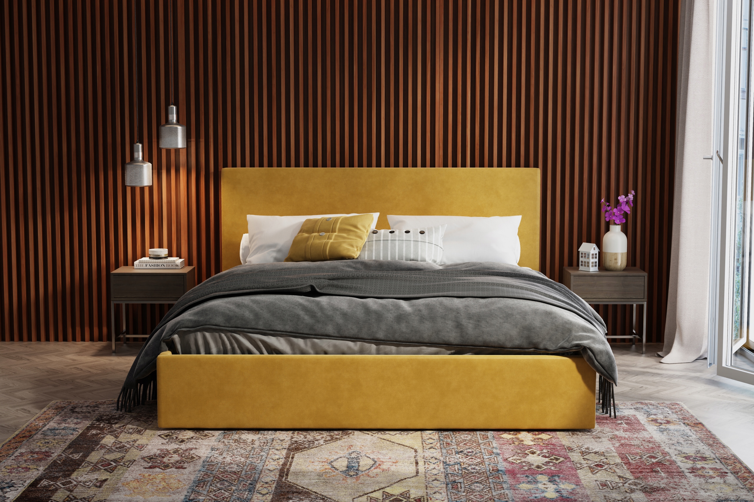 Łóżko tapicerowane MIOS SLIM 90x200 z pojemnikiem na pościel Kod producenta MIOS SLIM 90