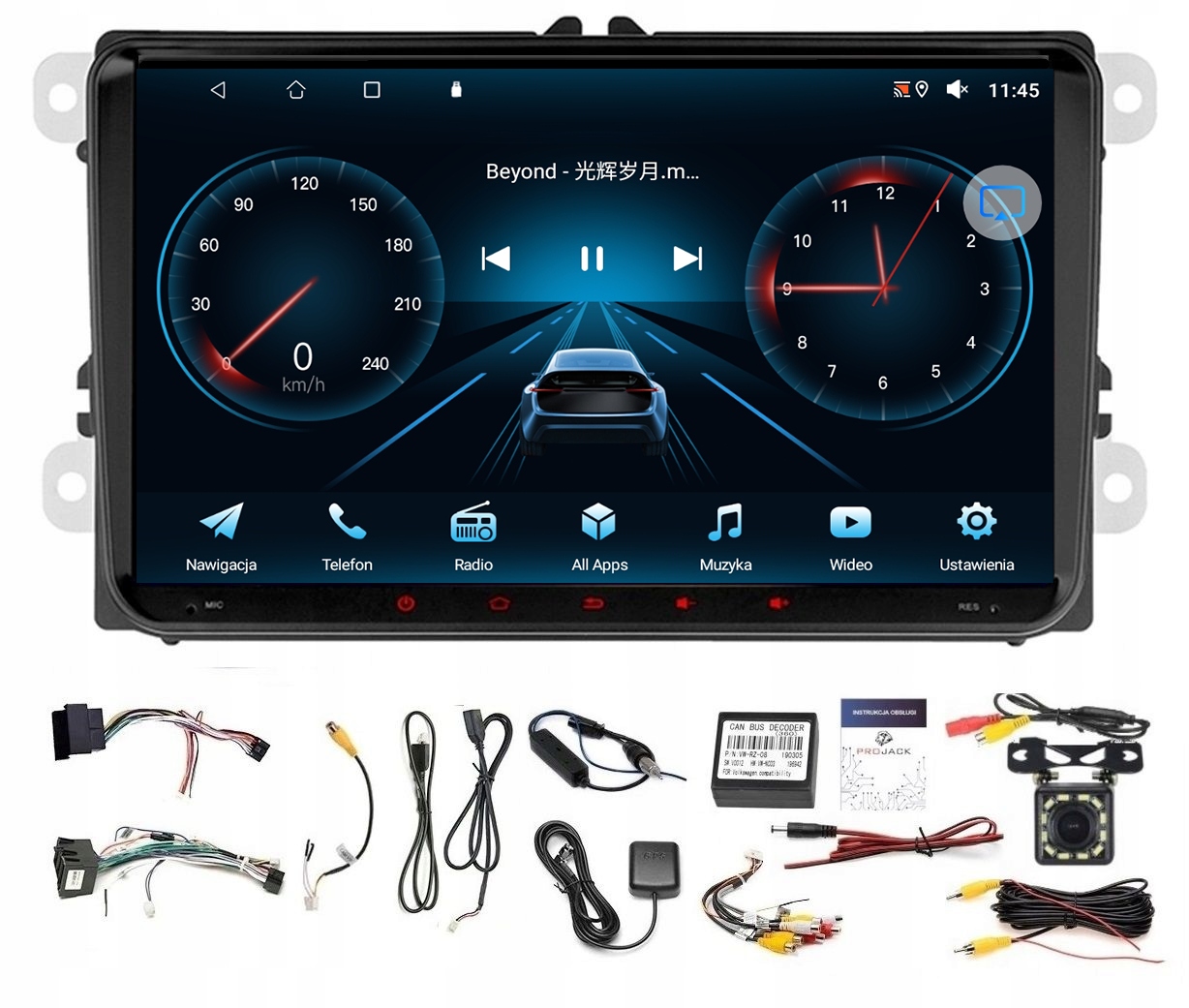 Rádio Navigácia Gps Android Vw Touran 2003-2015 Usb Wifi Carplay 2/64 Gb