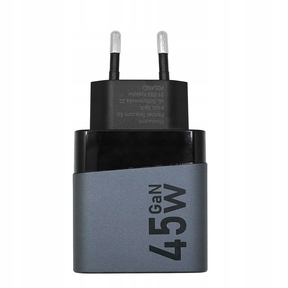 Szybka Ładowarka Sieciowa USB USB-C SFC 2.0 PD 45W do Galaxy S23 S24 Ultra Złącza USB typ C USB