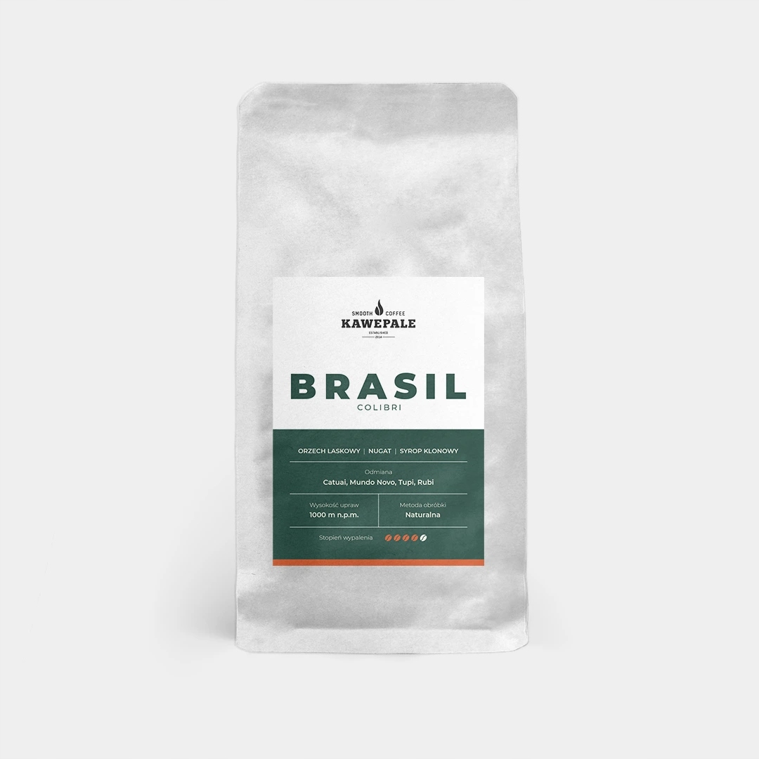 Káva zrnková Arabica KawePale Brasil Colibri Santos 1000 g