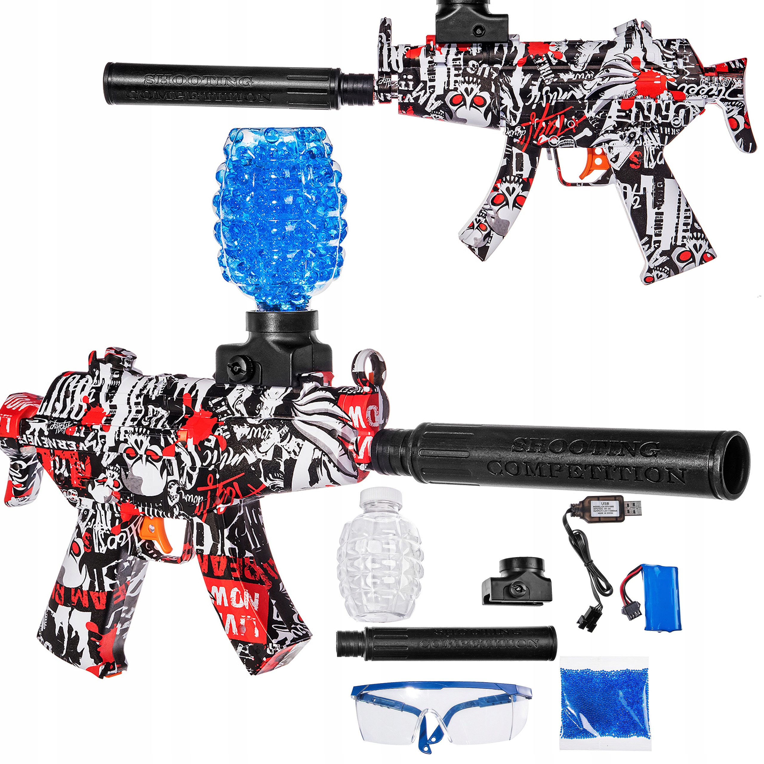 

Karabin Pistolet Automat Kulki Żelowe Mini MP5 Tłu