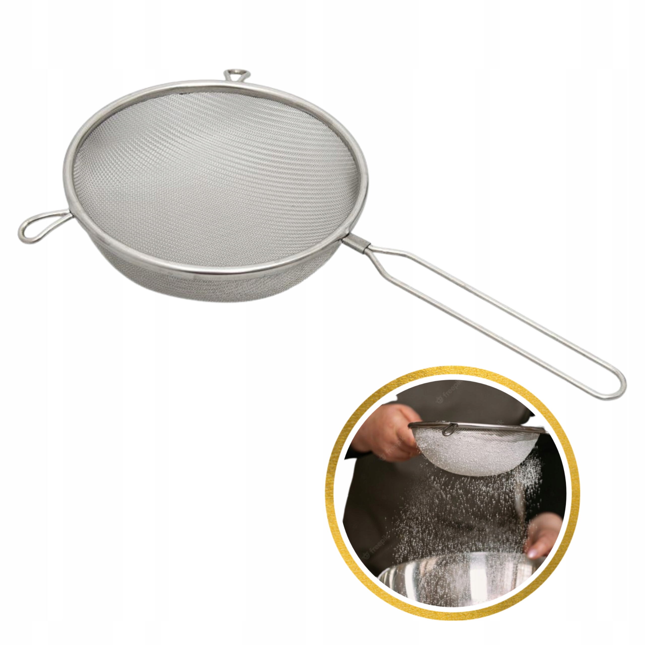 

Sitko Kuchenne Sito Cedzak Z Rączką Metalowe 16cm