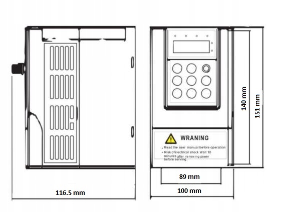 FALOWNIK 2.2kW MODBUS RTU, RS485, PLC Kod producenta D12-T3-2R2G/3P