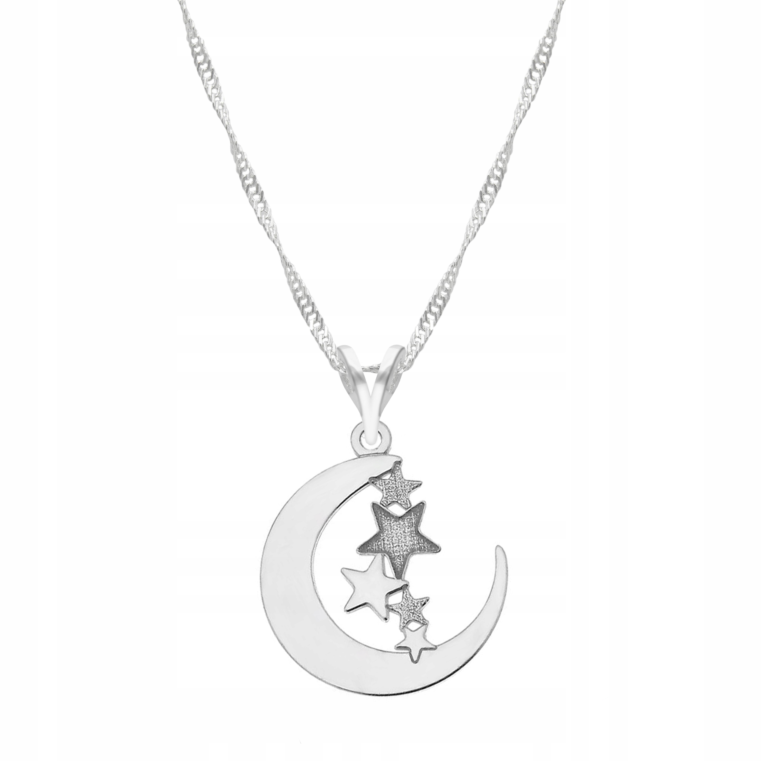

Łańcuszek srebrny naszyjnik 925 Księżyc Gwiazdki