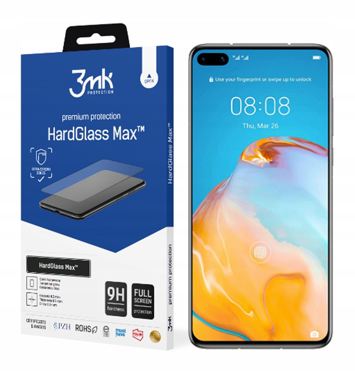 

3MK Hardglass Max do Huawei P40 Pro Czarny/Black