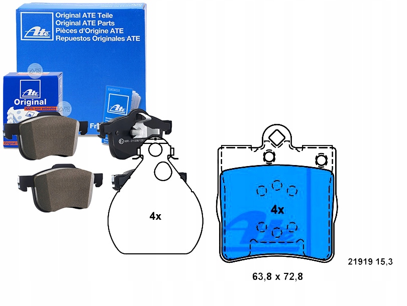 Sada Brzdových Destiček Ate 24207120 34202720