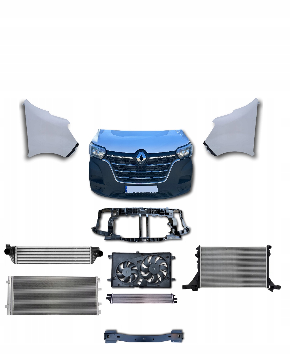 PRZÓD KOMPLETNY RENAULT MASTER III 2019- LAKIER KOLOR BIAŁY 651005058R NOWY