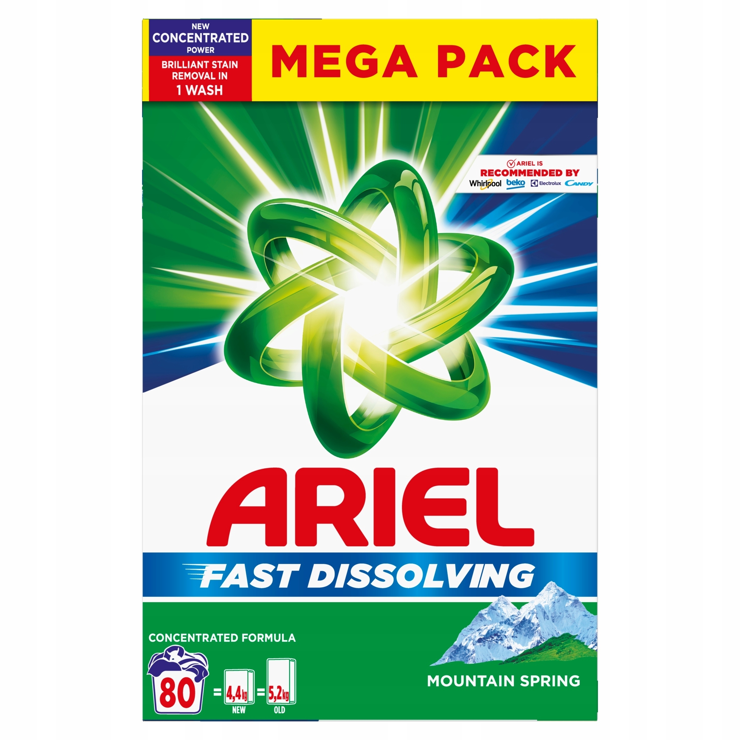 Ariel 4,4 kg Mountain Spring Box 80 praní prášek na praní