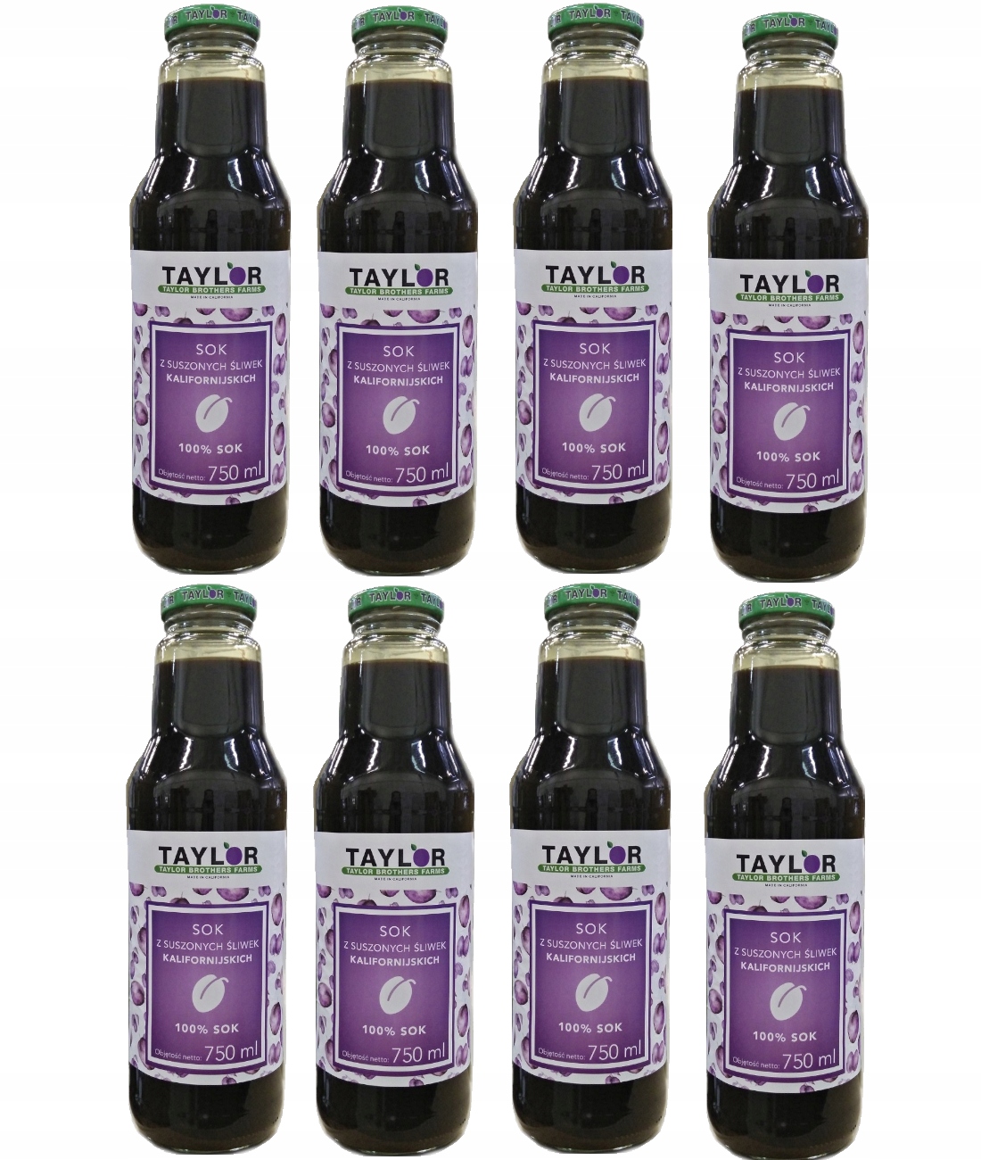 Levně Sada 8 X Šťáva Ze Sušených Švestek Taylor 750 ML